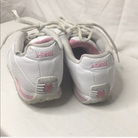 K- Swiss white sneakers with pink trim - Picture 2 of 7